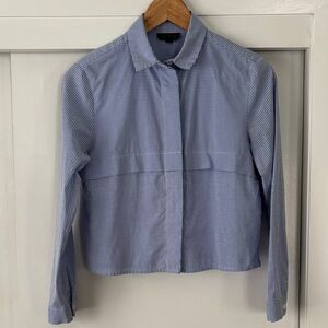 Topshop Blue and White Striped Button Down Shirt